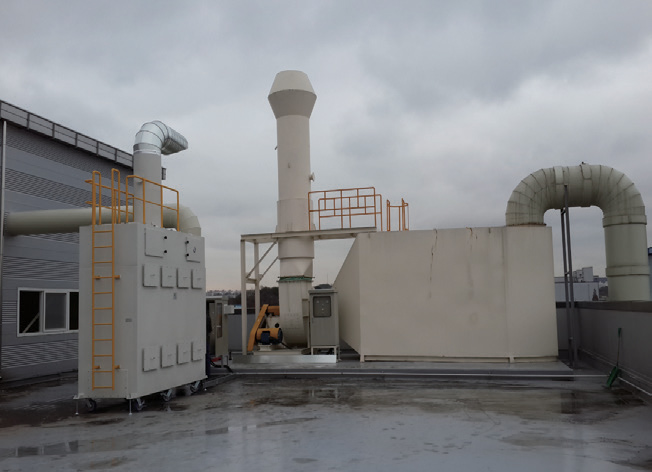 Gas collection during film drying